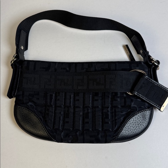 Fendi Black Zucca Nylon Handbag - Picture 2 of 8